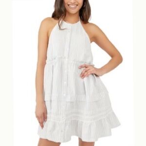 Free People Desert Days Stripe Mini Dress Ivory Combo